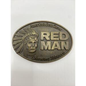 Vintage RED MAN CHEWING TOBACCO Belt Buckle America’s Best Chew